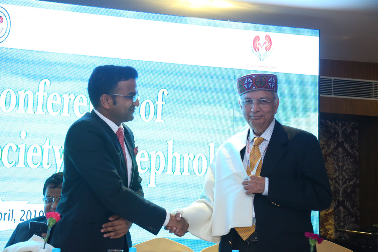 President, Indian Society of Nephrology-NZ being felicitated at Simla.  President, Indian Society of Nephrology-NZ felicitated in Simla by Secretary Health, Govt. of Himachal Pradesh. 